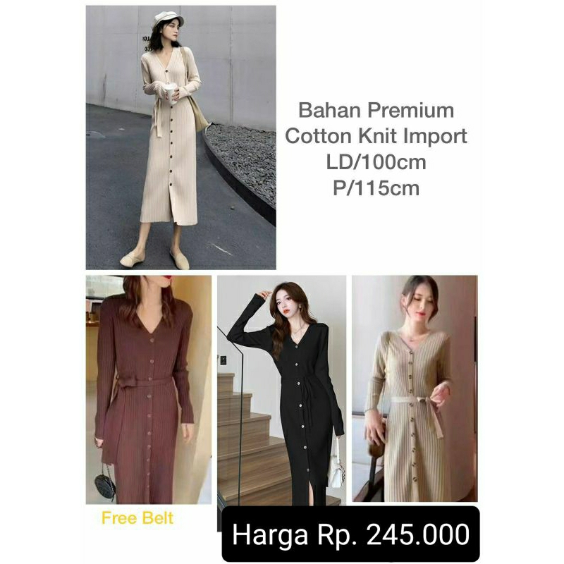 RAF Collection Oclo Dress Knit Korea Lisa ( Pakaian Dress Rajut )