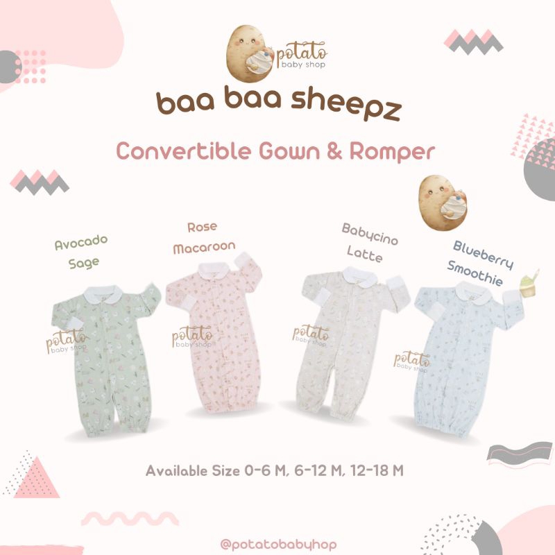 Baabaasheepz Convertible Gown &amp; Romper X Tiffany Arthur - Romper Gaun Baabaasheepz