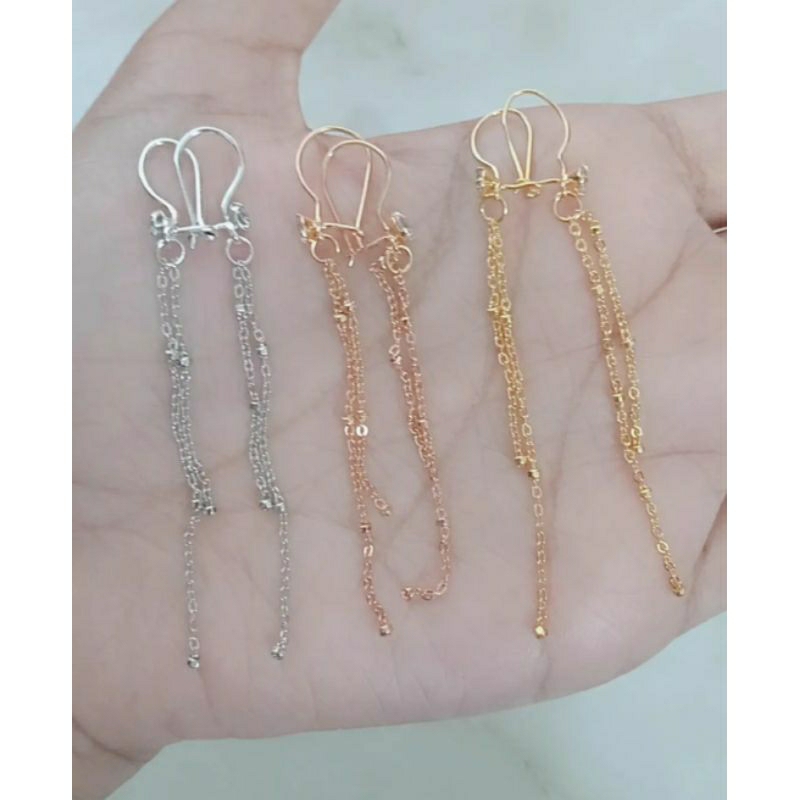 anting kait mp 1+rumbay jedar/perak asli silver 925 lapis emas/perhiasan fashion wanita terbaru