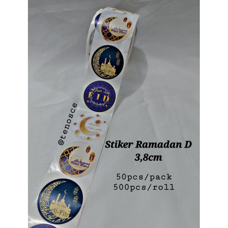 

50pcs/500pcs Stiker Sticker 2,5cm 3.8cm Label Kemasan Toples Kotak Kue Lebaran Ramadhan Idul Eid Hampers