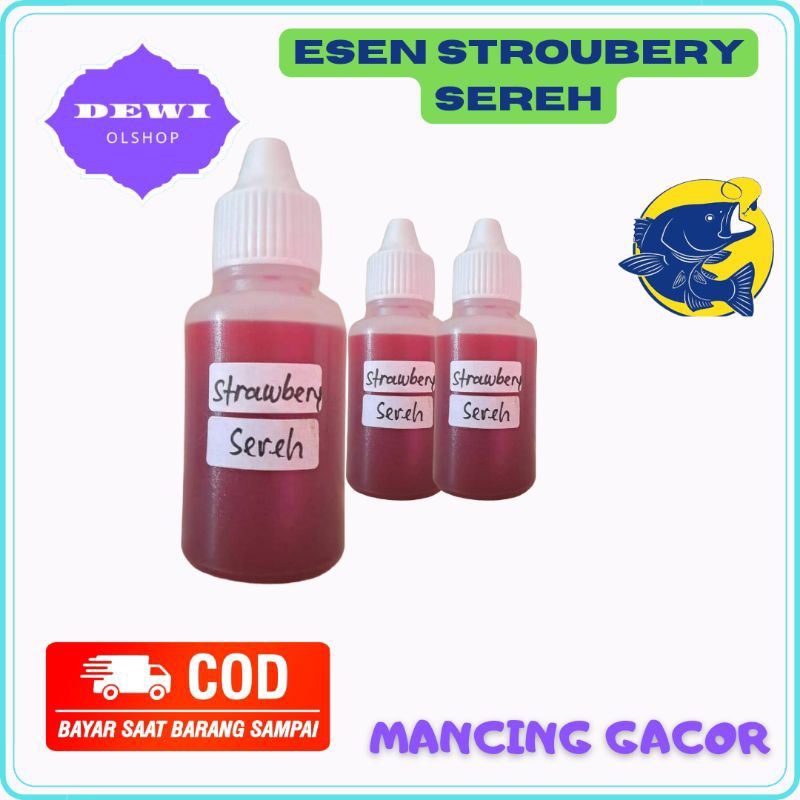 (Terbaru) Esen strobery sereh / Esen oplosan ikan mas nila babon umpan ikan