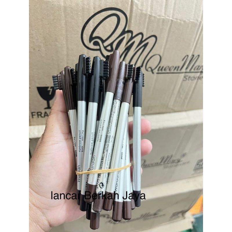 Wardah Eye Brow Pencil With Brush Pensil Alis Coklat dan Hitam Sikat