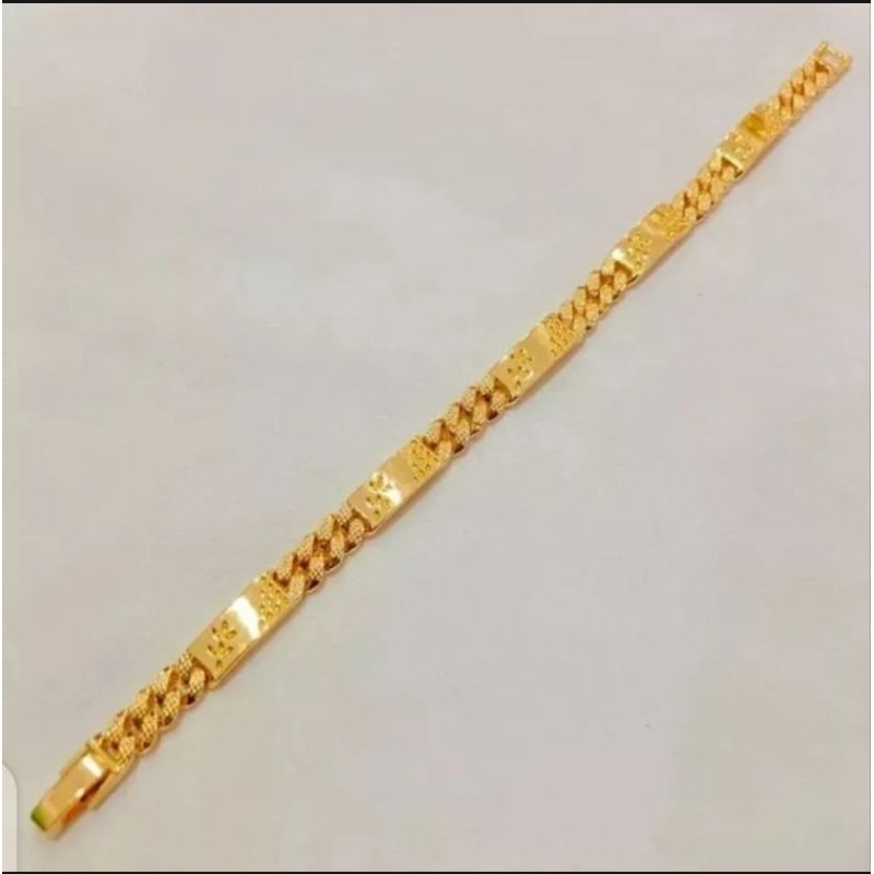 Gelang Tangan rantai Plat Gold  lapis mas 24k Cantik Paling diminati