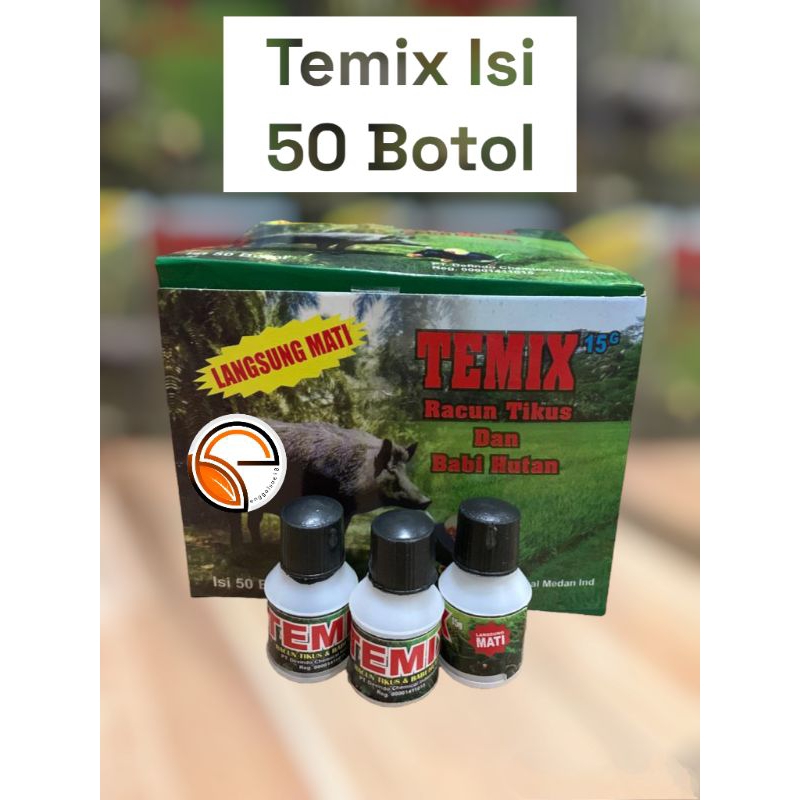 TEMIX BOTOL DEFINDO ISI 50 TUTUP HITAM TEMIX RACUN TIKUS DAN BABI HUTAN