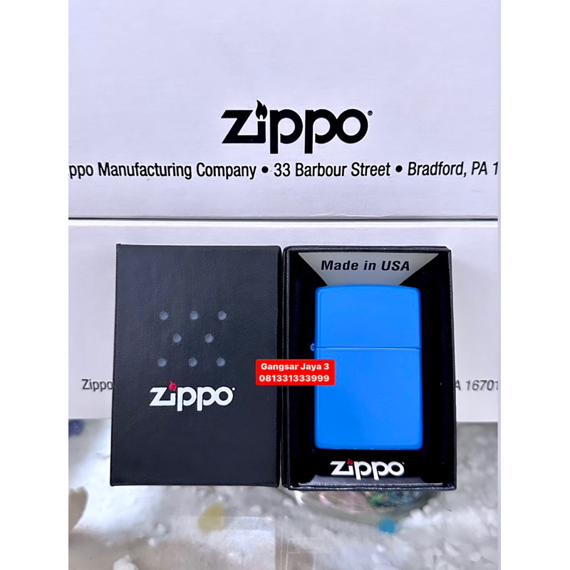 korek zippo original USA 48628 Reg sky Blue matte