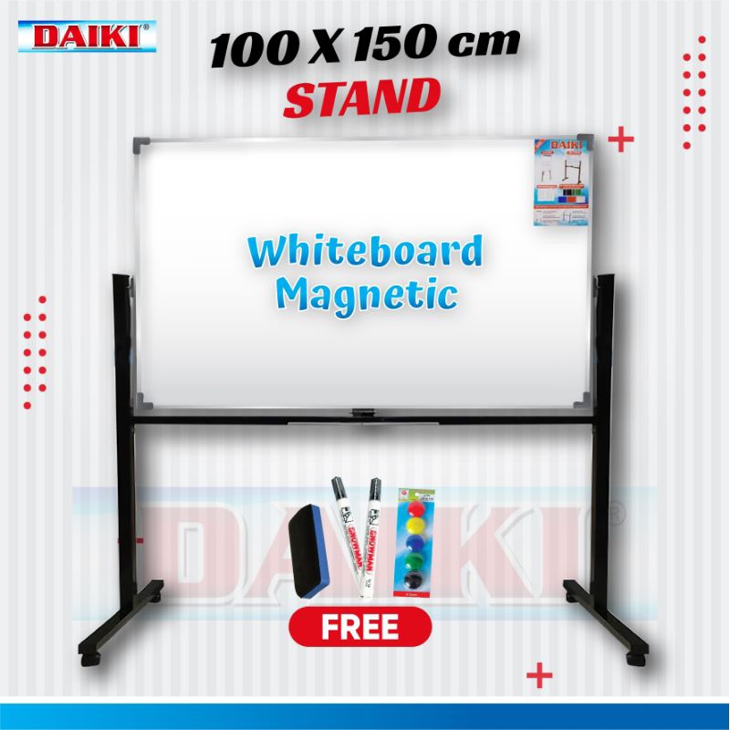 

Baru Whiteboard Daiki Magnetic Double Face Stand Uk 100X150 Cm