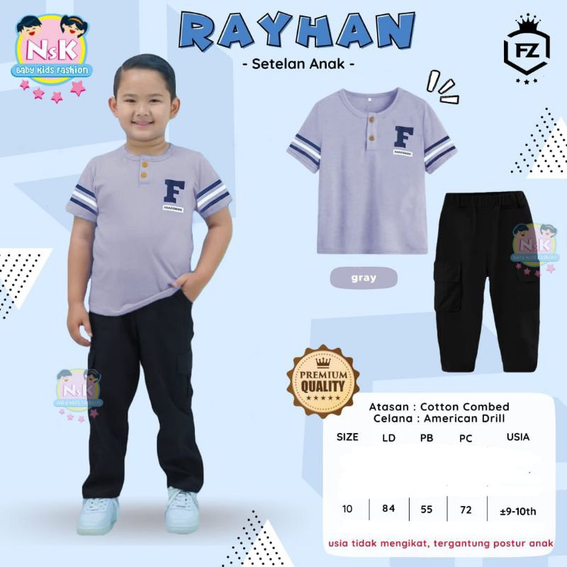 SETELAN ANAK COWOK KAOS CELANA AMERICAN DRILL RAYHAN ORI NSK