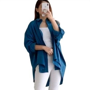 Kemeja Oversize Wanita
Linen Oversized Shirt Pocket Lengan Panjang Katun

Polos Hitam Putih