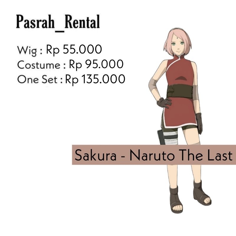SEWA RENTAL KOSTUM / COSPLAY SAKURA NARUTO THE LAST