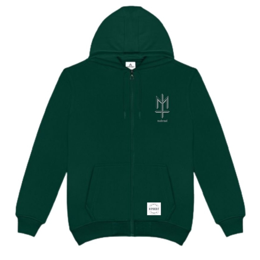 Maternal Disaster Zipper Hoodie Green Emerald
