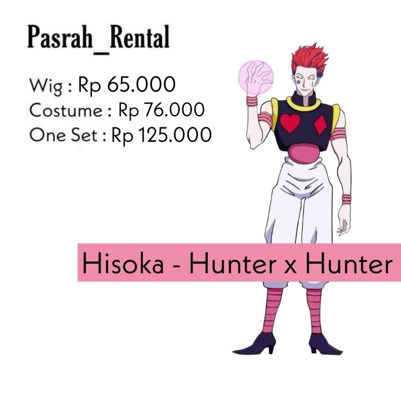SEWA RENTAL KOSTUM / COSPLAY HISOKA HUNTER X HUNTER