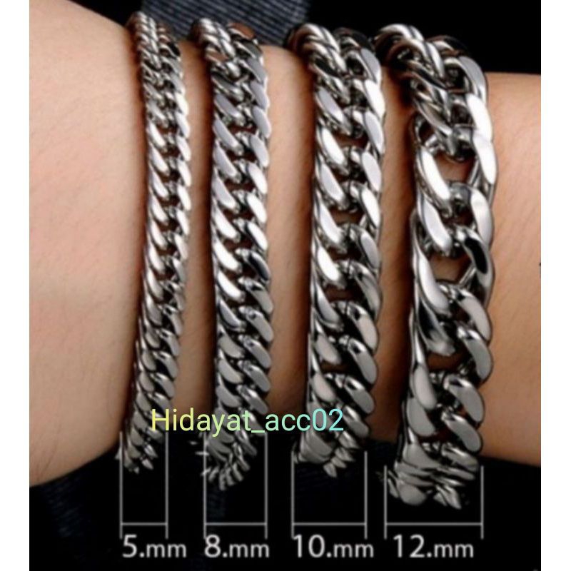 COD-GELANG TITANIUM BAJA SILVER GELANG TANGAN PRIA GELANG TANGAN TITANIUM TERBARU