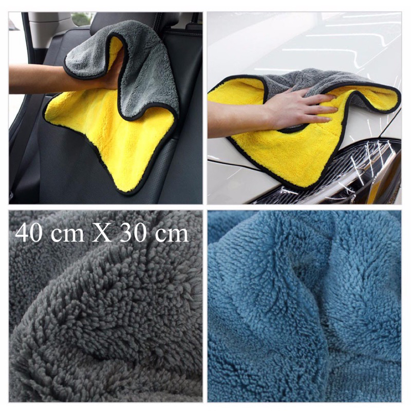 Kain Lap Handuk Microfiber 600gsm 40 x 30 cm