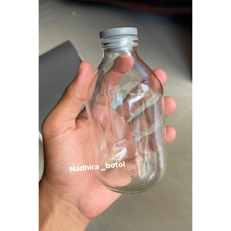 Botol kaca 250ml / Botol vial 250ml / Botol kaca ASI / Botol kopi / botol minuman / aksesoris