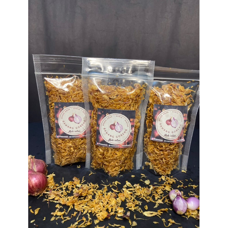 

Bawang Merah Goreng Original 100 Gram - Bagor Mak Intan - Kriuk dan Renyah