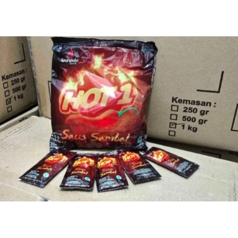 

Hot 1 Saos Sambal stik 9gr/Via Kurir Reguler