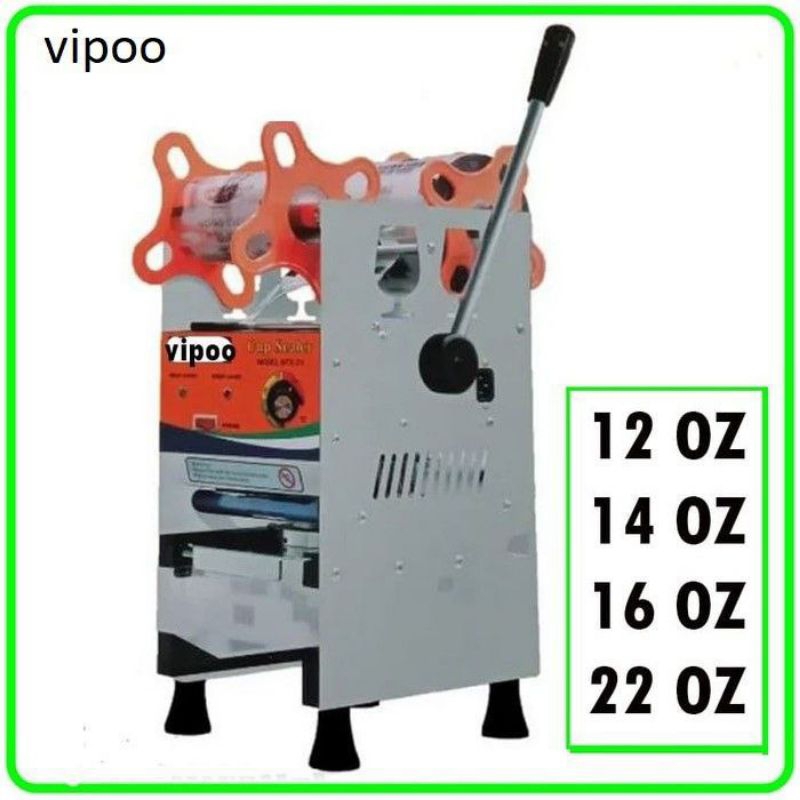 Ready cup sealer vipoo uk 12 SD 22Vipoo Cup Sealer Machine V-D9 / Mesin pres Gelas Minuman 22ozVipoo