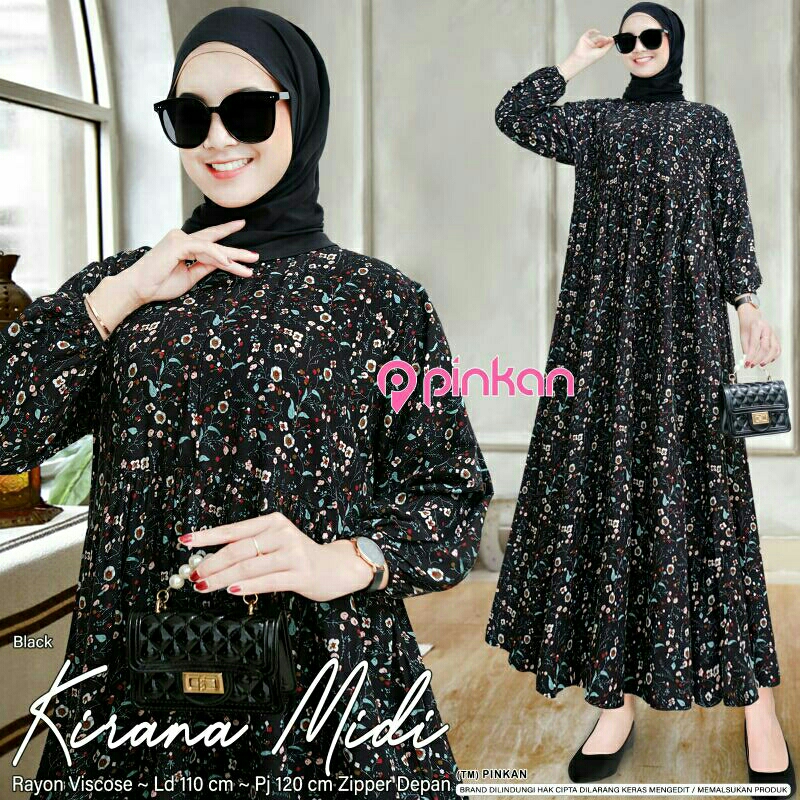 Kirana Midi Dress Rayon Murah - By Pinkan