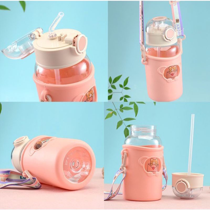 BOTOL MINUM ANAK POUCH 600ml food grade Gratis stiker Original food Grade/ Botol minum anak Karakter Gratis Tali Sedotan Stiker 2 d dan 3d