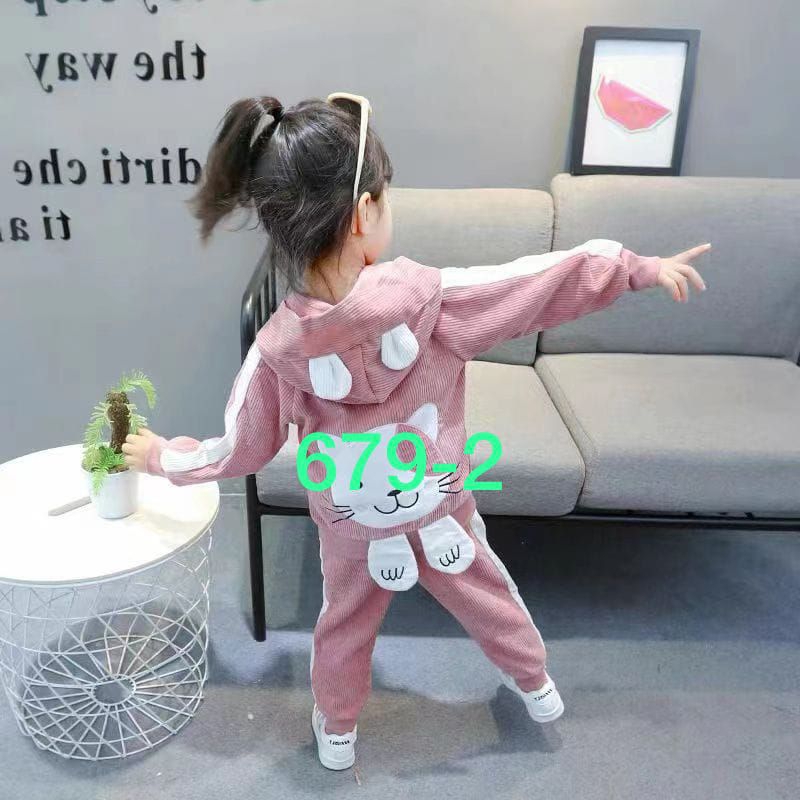 SETELAN CELANA JACKET ANAK PEREMPUAN IMPORT 1-5 TAHUN LENGAN PANJANG / SETELAN ANAK CEWEK IMPORT CELANA  + JAKET BONEKA KUCING CAT