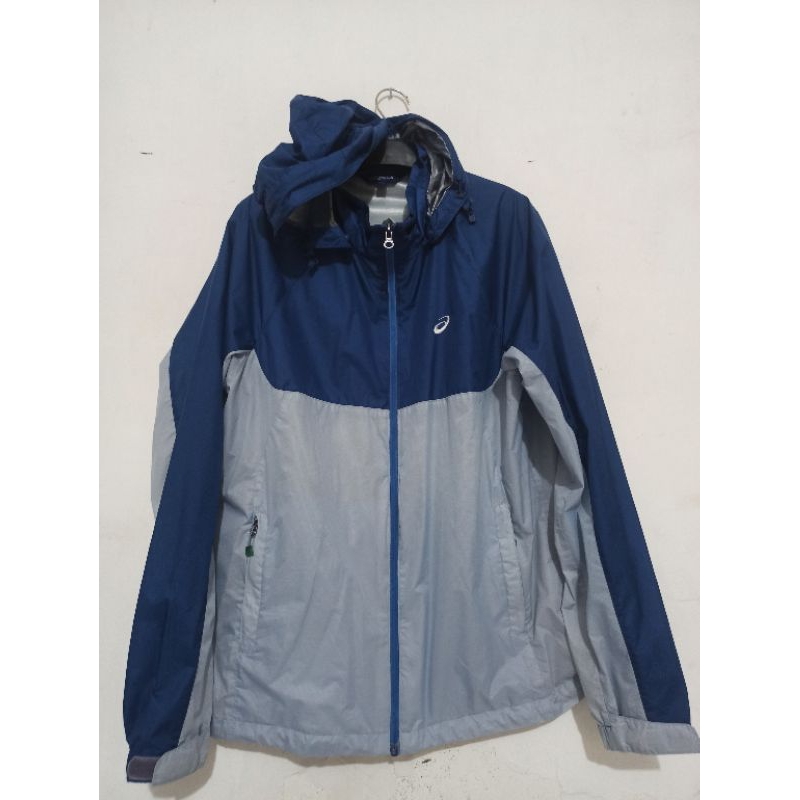JACKET RUNNING ASICS L FIT XL LOGO BORDIR BAHAN TRBAL jaket running jaket outdoor jaket second