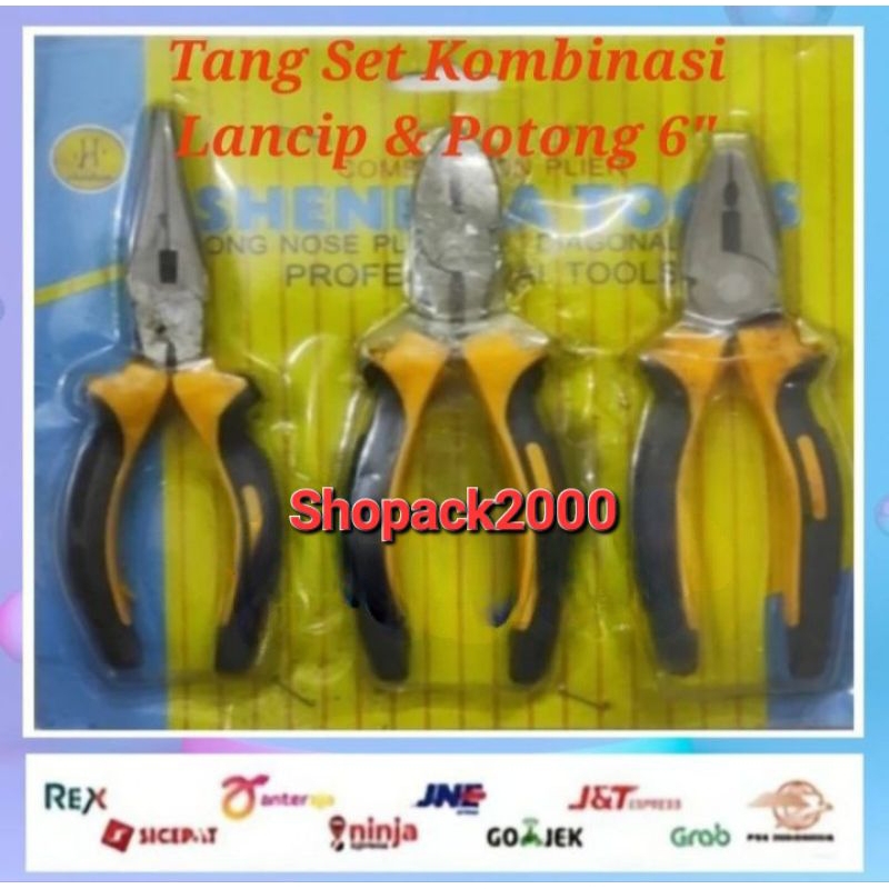 Tang Set 3 Pcs 6&quot; Inch Tang Combinasi Tang Lancip Tang Potong