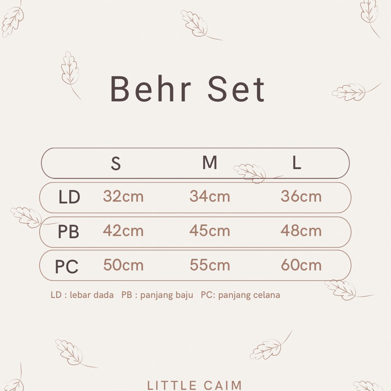 LITTLECAIM - BEHR SET | baju anak laki laki