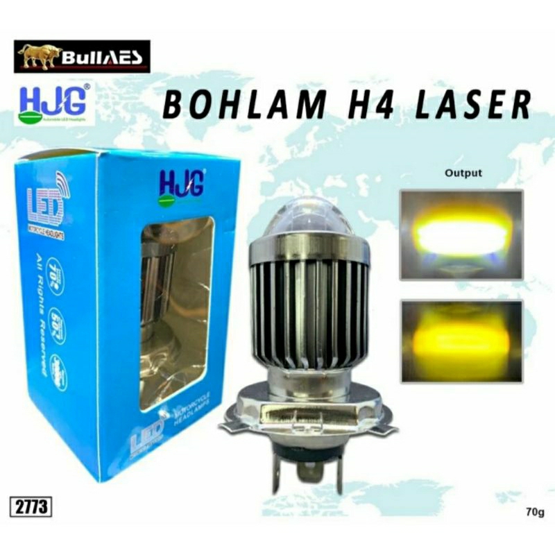( ORIGINAL AES ) LAMPU LED HEADLAMP H4 LASER GUN MERK AES I Bohlam Led H4 Laser Hi/Loo 20 Watt I Bulb H4 Laser