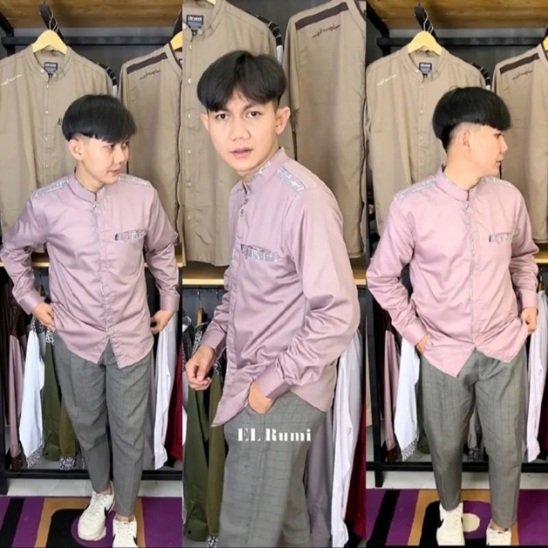 BAJU KOKO EL RUMI MOTIF YISUNSIN LILAC