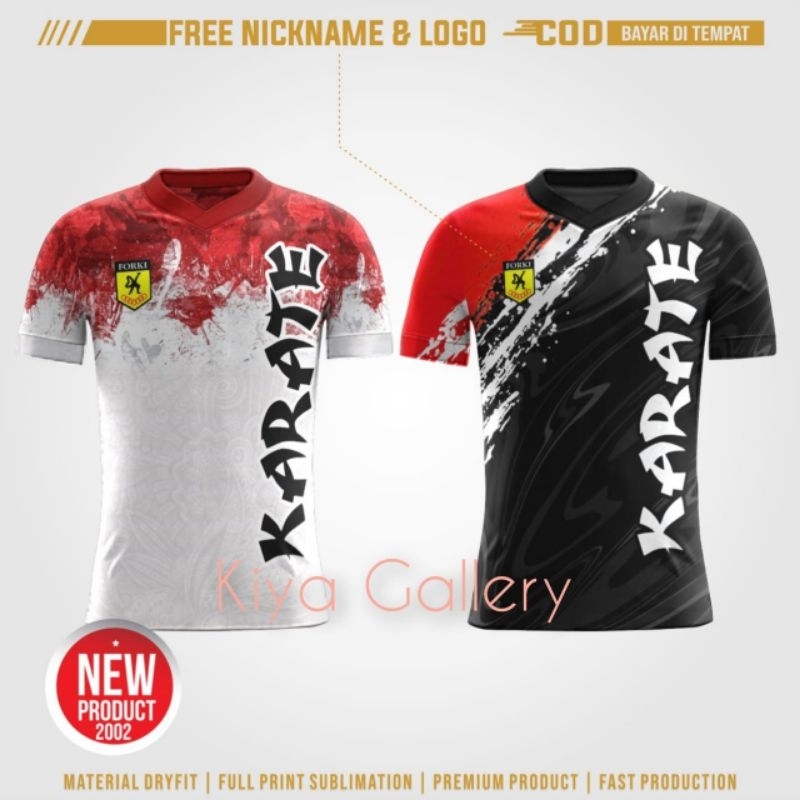JERSEY BELADIRI BAJU KARATE FULL PRINTING GRATIS NAMA DAN DOJO
