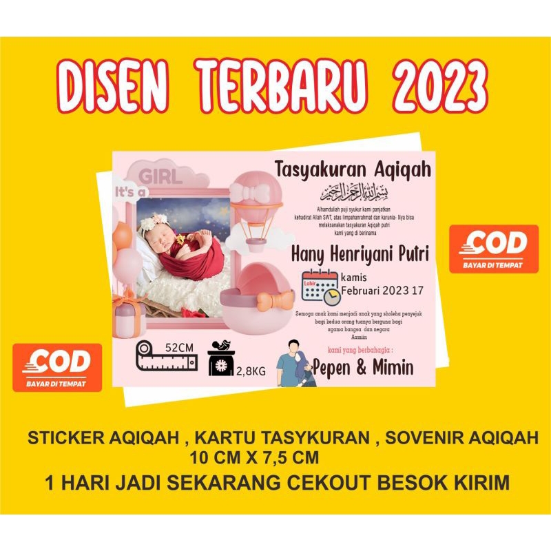 

STIKER LEBEL AQIQAH/ STICKER TASYAKURAN AQIQAH DAN SELAPANAN