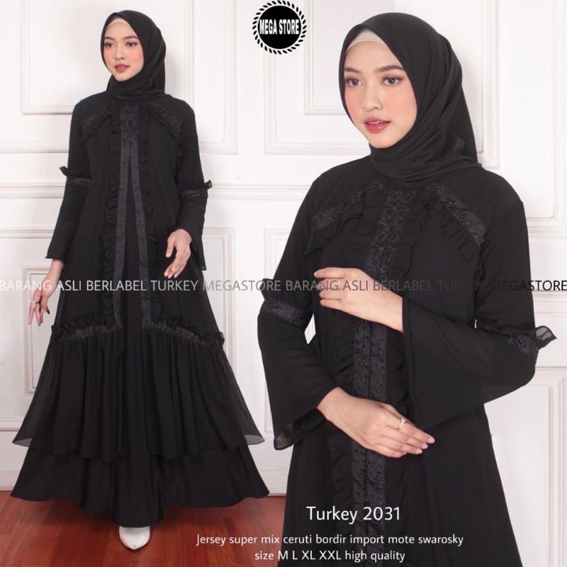 PROMO ABAYA TURKEY BORDIR HITAM / GROSIR ABAYA / ABAYA TURKEY