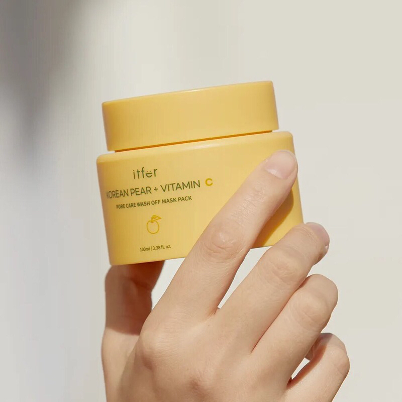 ITFER Korean Pear + Vitamin C Pore Care Wash Off Mask Pack (100ml) - membersihkan pori-pori dan Ekst
