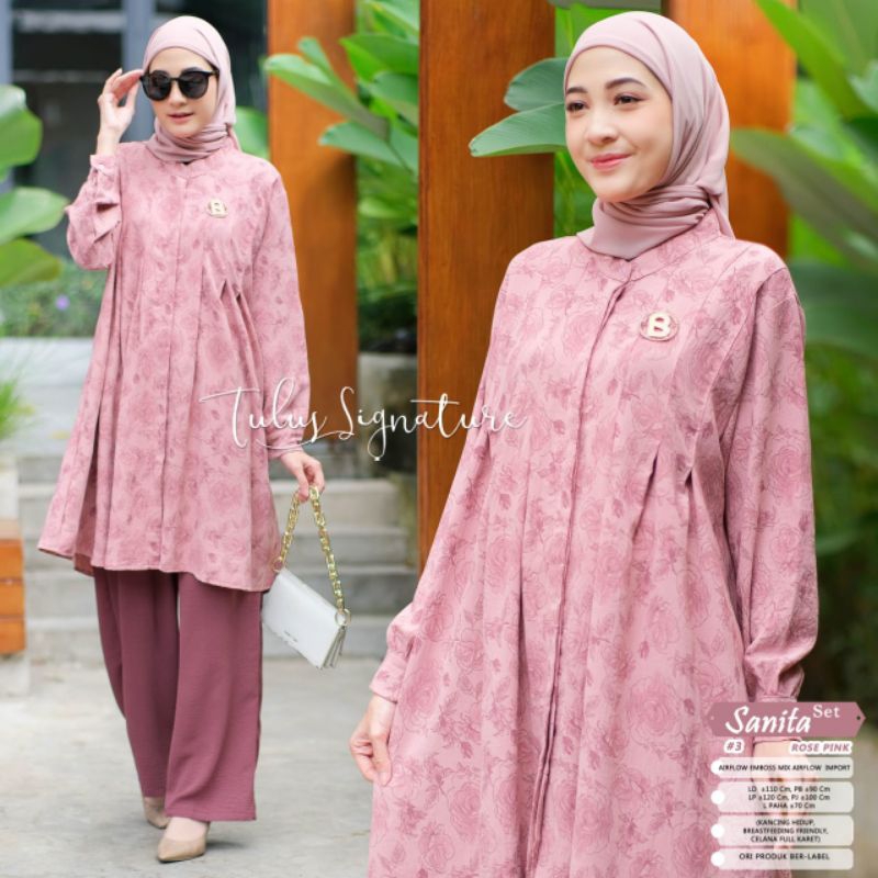 TULUS SIGNATURE, SANITA ONE SET  #3 , AIRFLOW EMBOSS MIX AIRFLOW IMPORT, KANCING HIDUP BREASTFEEDING