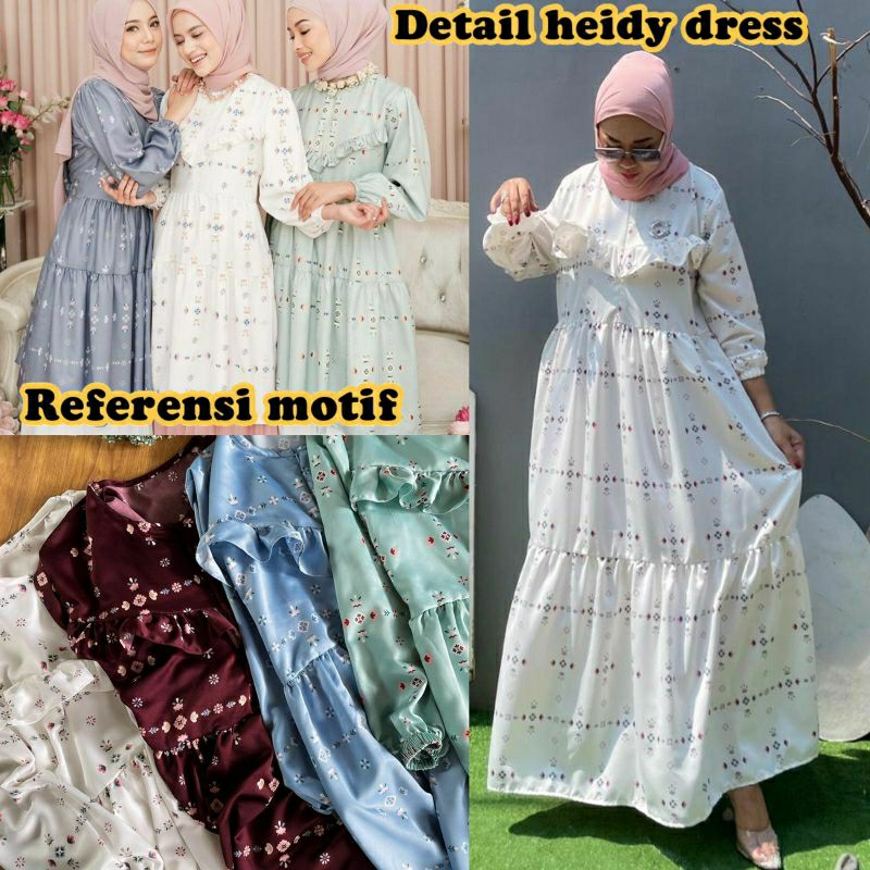 Heidy Maxy, GAMIS WANITA MUSLIM CANTIK FIT XL LD 108 ZIPPER BUSUI BAHAN DIOR LUXE SILK IMPORT ZIPPER BUSUI OOTD TERMURAH