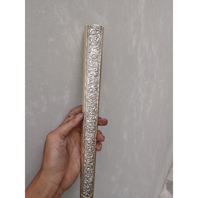 pendok solo tebal 0.4mm slorok lapis perak motif bunga