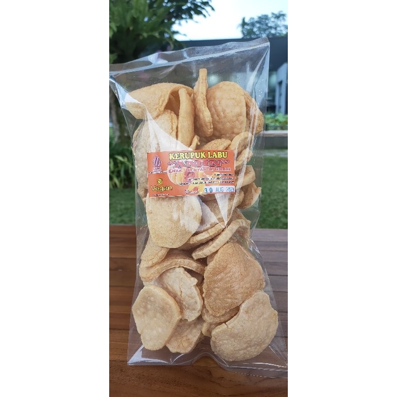 

6pcs Kerupuk Labu Vegan Krupuk Vegetarian 120gr Rasa Labu Keripik Cemilan Snack Tanpa Bawang Tanpa Telur Amin Kripik LB