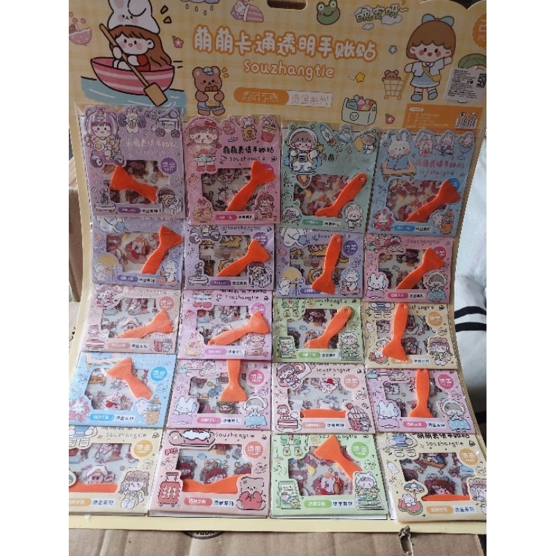 

Mainan Stiker Karakter kartun Korea/ Stiker Momo kartun isi 20pcs mix