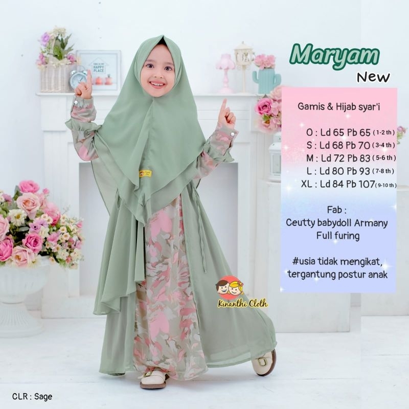 MARYAM gamis syari kids plus jilbab