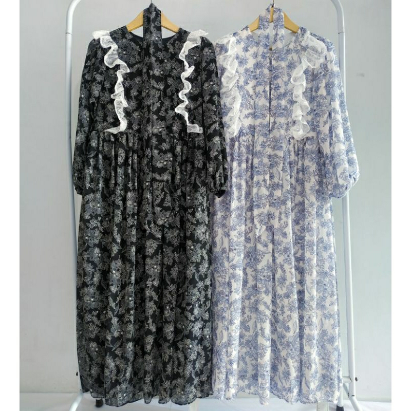 [OTULILI] DIOR MAXY DRESS LD 100 | GAMIS MOTIF DIOR TOILE DE JOUY TERBARU LEBARAN 2023