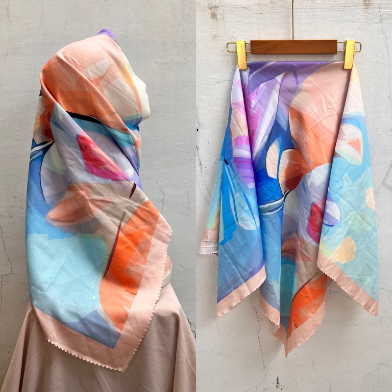 SADEAN HIJAB VOAL SEGI EMPAT MOTIF/HIJAB VOAL TERBARU/HIJAB DENAY MOTIF 756