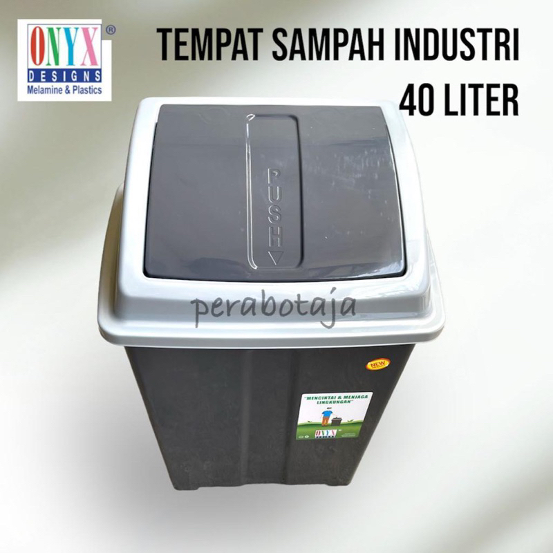 Tempat Sampah Dustbin 40 Liter ONYX Industrial Grade Plastik / Tong Sampah Plastik Besar