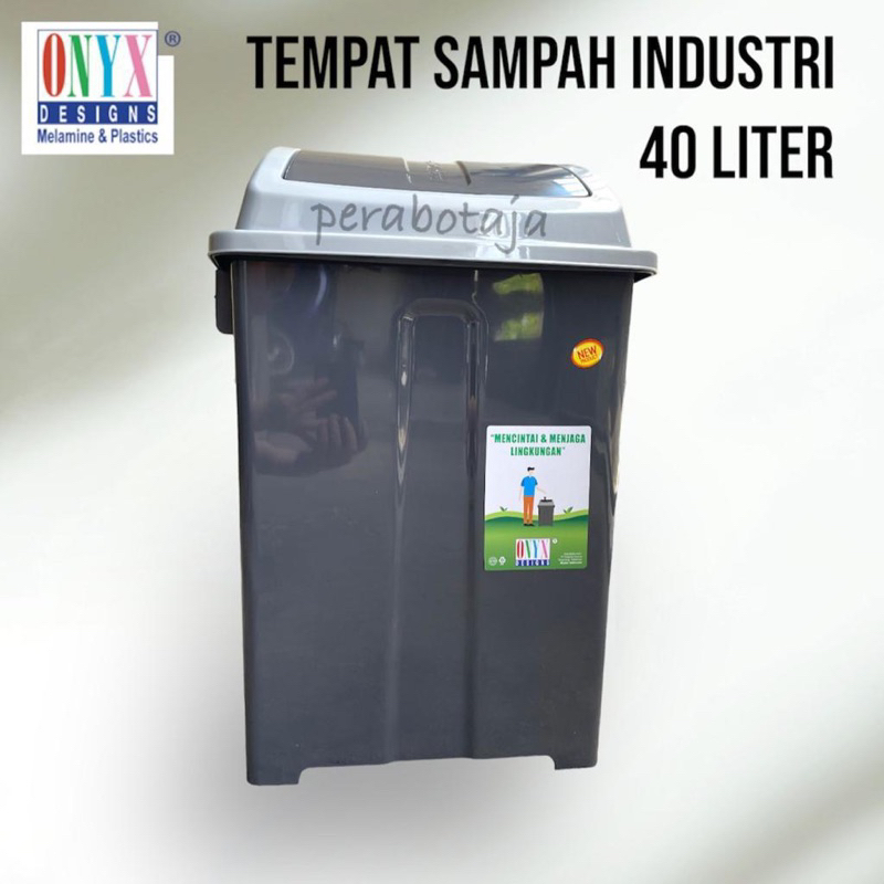 Tempat Sampah Dustbin 40 Liter ONYX Industrial Grade Plastik / Tong Sampah Plastik Besar