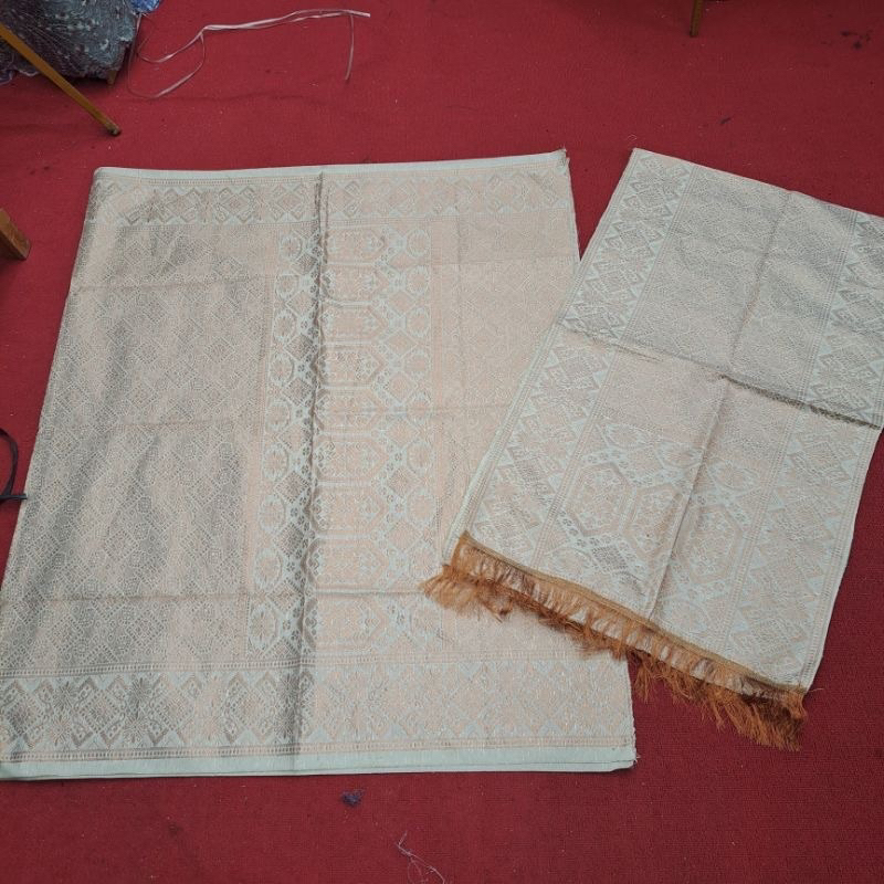 Bahan kain songket palembang set/ songket palembang satu set dengan selendang/ songket palembang