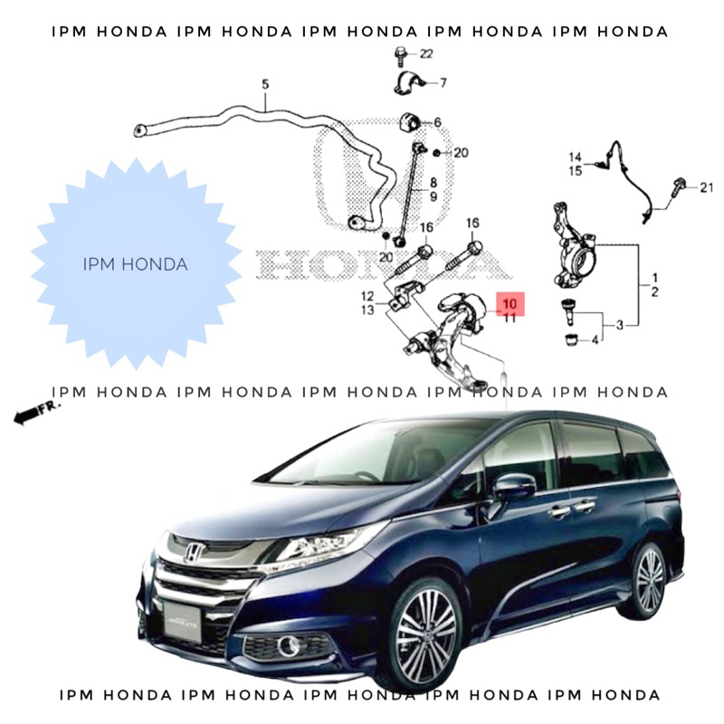 51350 / 51360 T6A Lower Arm Sayap Depan Bawah Honda Odyssey RC1 2014 2015 2016 2017 2018 2019 Acura