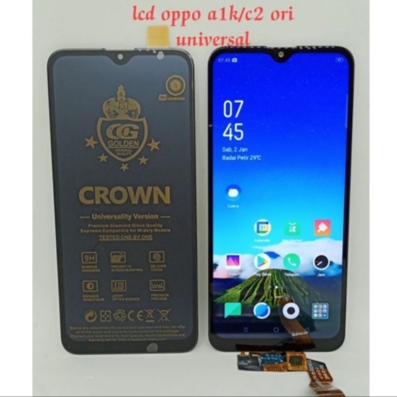 LCD TOUCHSCREEN FULLSET OPPO A1K / REALME C2 ORIGINAL