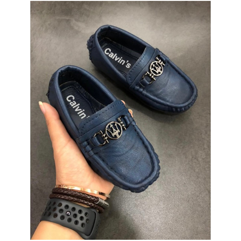 Sepatu pantofel anak laki-laki import calvin's kulit