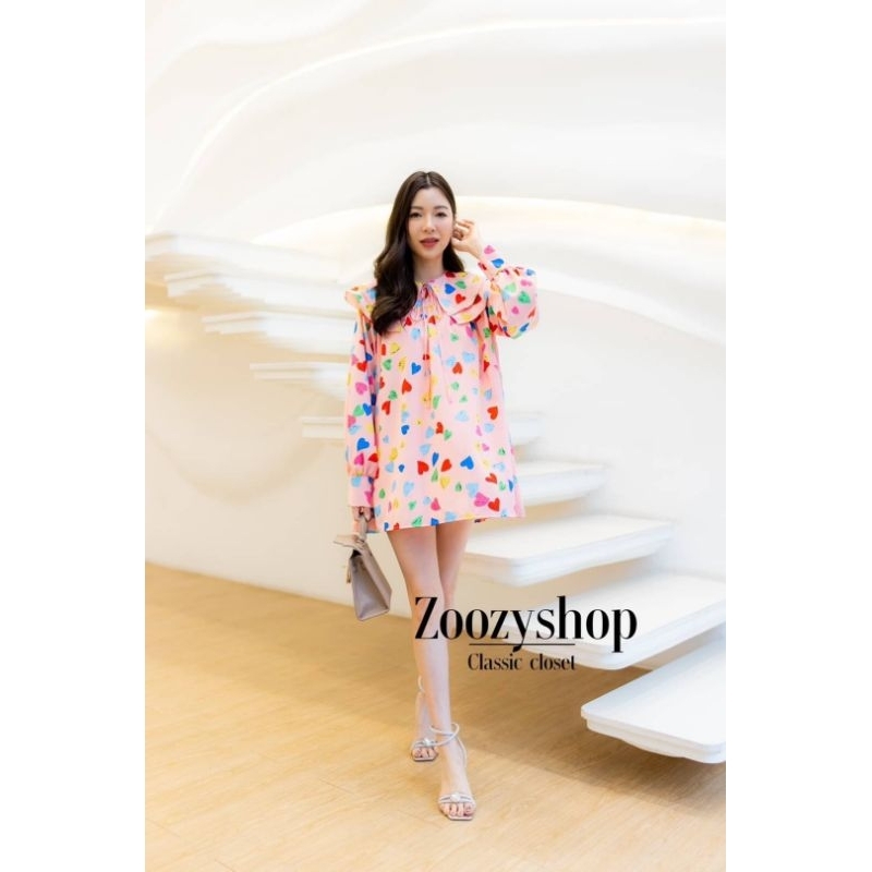 DRESS OVERSIZE ZOOZY MOTIF LOVE FASHION WANITA IMPORT BANGKOK CODE 61