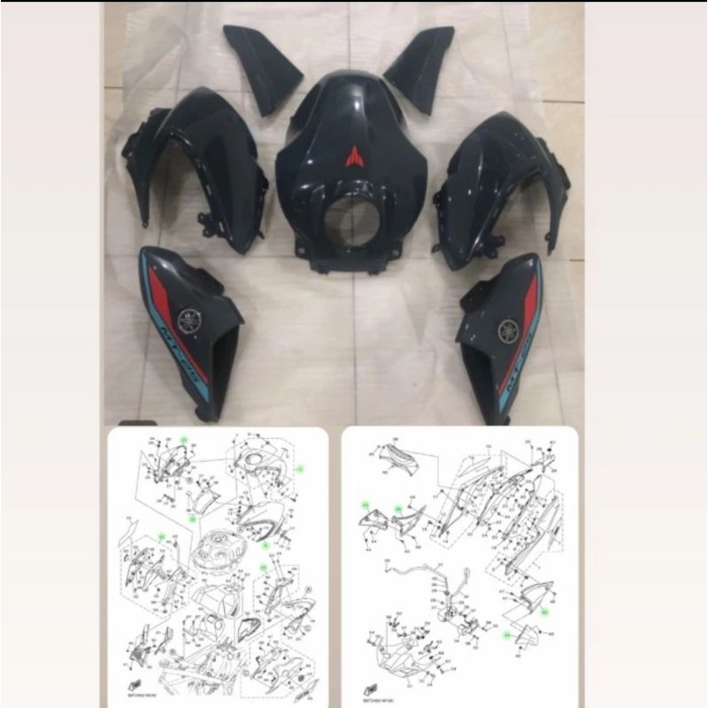 PAKET COVER TANGKI SET MT25 MT 25 PART ORIGINAL YAMAHA