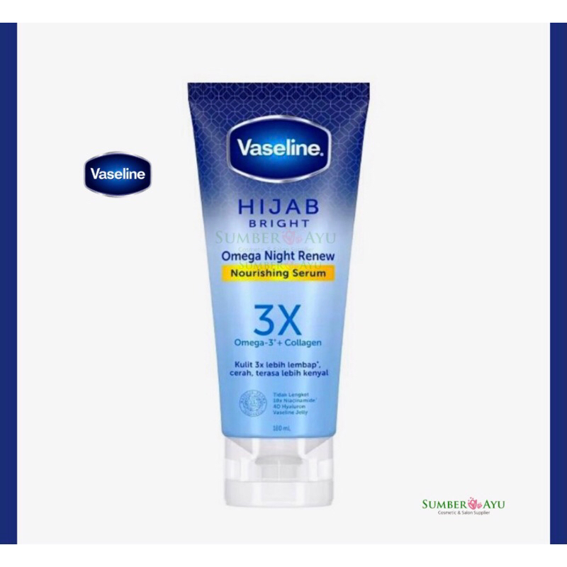 Vaseline Hijab Bright Omega Night Nourishing Serum 180 ml